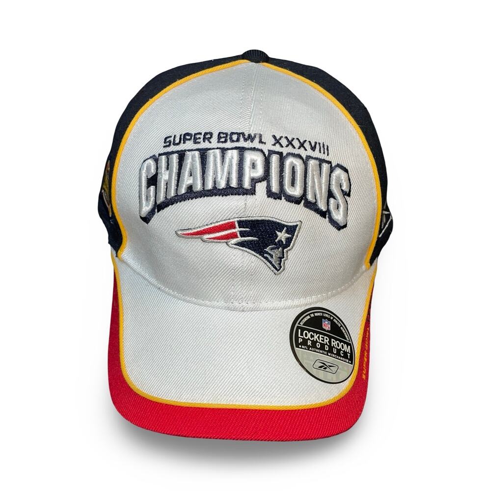 New England Patriots Super Bowl XXXVIII 38 Champions Hat Reebok Locker Room Cap